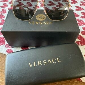 Versace Black and Gold Sunglasses